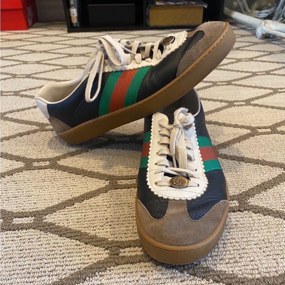 Gucci Green and Red Stripe Casual Sneakers